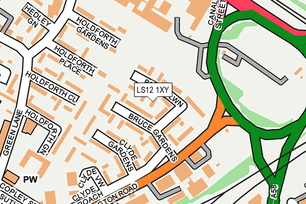 LS12 1XY map - OS OpenMap – Local (Ordnance Survey) LS12 1XY map - OS OpenMap – Local (Ordnance Survey)