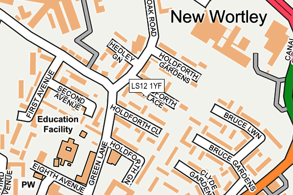 LS12 1YF map - OS OpenMap – Local (Ordnance Survey) LS12 1YF map - OS OpenMap – Local (Ordnance Survey)