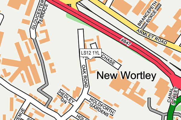 LS12 1YL map - OS OpenMap – Local (Ordnance Survey)