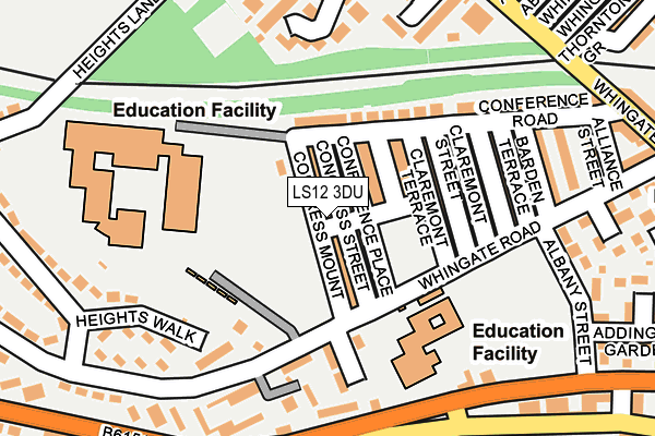 LS12 3DU map - OS OpenMap – Local (Ordnance Survey) LS12 3DU map - OS OpenMap – Local (Ordnance Survey)