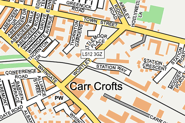LS12 3GZ map - OS OpenMap – Local (Ordnance Survey)