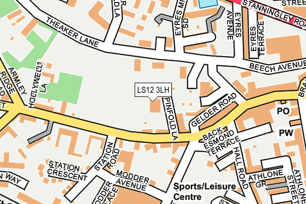 LS12 3LH map - OS OpenMap – Local (Ordnance Survey) LS12 3LH map - OS OpenMap – Local (Ordnance Survey)