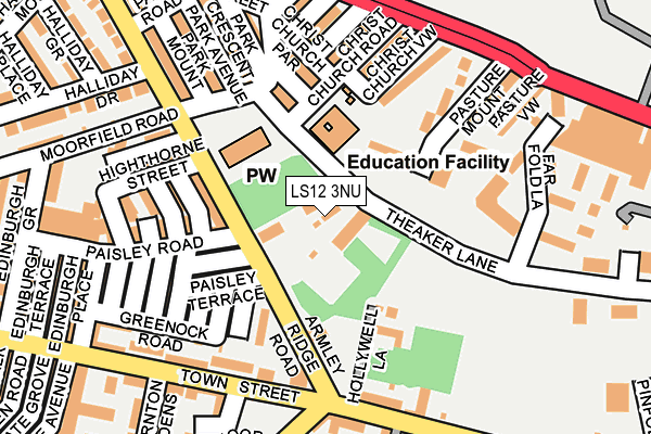 LS12 3NU map - OS OpenMap – Local (Ordnance Survey) LS12 3NU map - OS OpenMap – Local (Ordnance Survey)