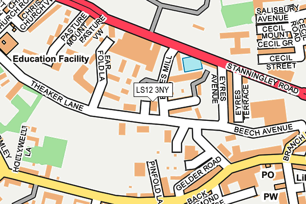 LS12 3NY map - OS OpenMap – Local (Ordnance Survey) LS12 3NY map - OS OpenMap – Local (Ordnance Survey)