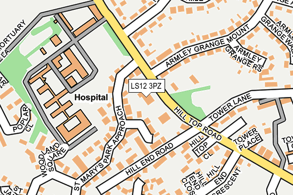 LS12 3PZ map - OS OpenMap – Local (Ordnance Survey) LS12 3PZ map - OS OpenMap – Local (Ordnance Survey)