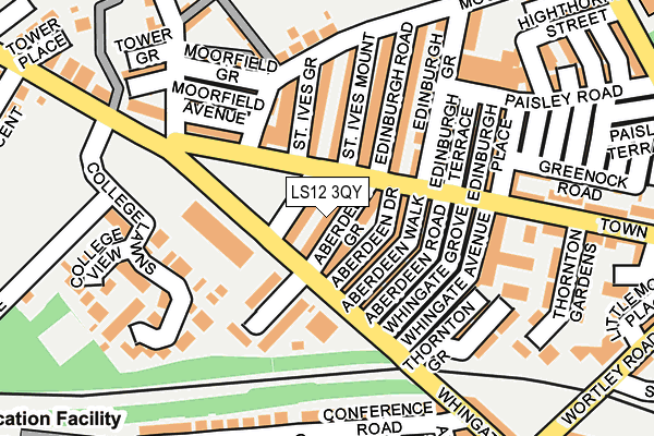 LS12 3QY map - OS OpenMap – Local (Ordnance Survey) LS12 3QY map - OS OpenMap – Local (Ordnance Survey)