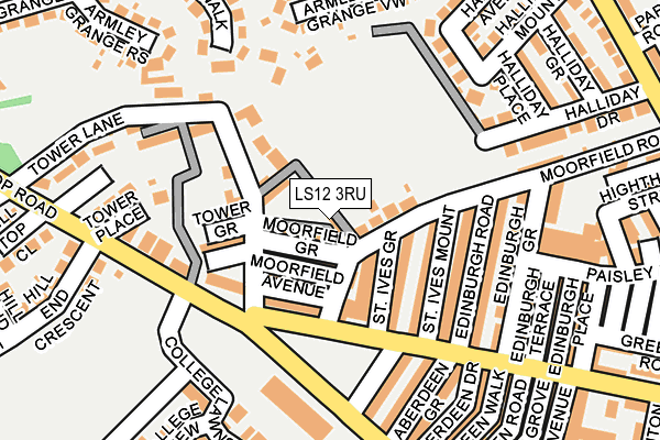 LS12 3RU map - OS OpenMap – Local (Ordnance Survey) LS12 3RU map - OS OpenMap – Local (Ordnance Survey)