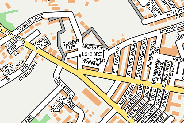 LS12 3RZ map - OS OpenMap – Local (Ordnance Survey) LS12 3RZ map - OS OpenMap – Local (Ordnance Survey)