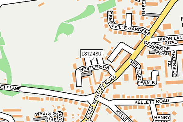 LS12 4SU map - OS OpenMap – Local (Ordnance Survey) LS12 4SU map - OS OpenMap – Local (Ordnance Survey)