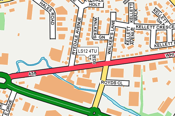LS12 4TU map - OS OpenMap – Local (Ordnance Survey) LS12 4TU map - OS OpenMap – Local (Ordnance Survey)