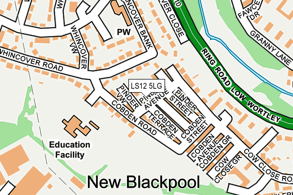 LS12 5LG map - OS OpenMap – Local (Ordnance Survey)