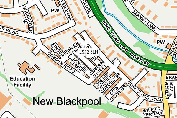 LS12 5LH map - OS OpenMap – Local (Ordnance Survey) LS12 5LH map - OS OpenMap – Local (Ordnance Survey)