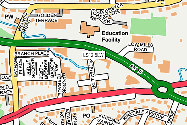 LS12 5LW map - OS OpenMap – Local (Ordnance Survey) LS12 5LW map - OS OpenMap – Local (Ordnance Survey)