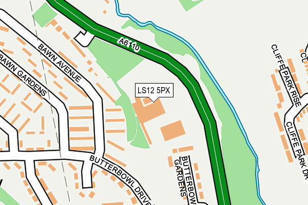 LS12 5PX map - OS OpenMap – Local (Ordnance Survey) LS12 5PX map - OS OpenMap – Local (Ordnance Survey)