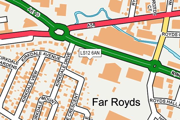 LS12 6AN map - OS OpenMap – Local (Ordnance Survey)