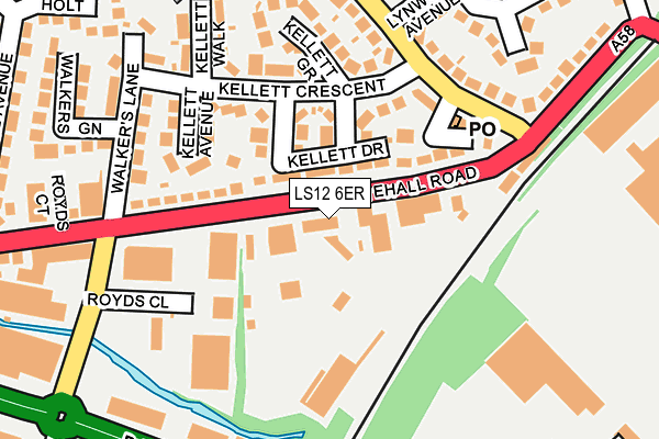 LS12 6ER map - OS OpenMap – Local (Ordnance Survey)