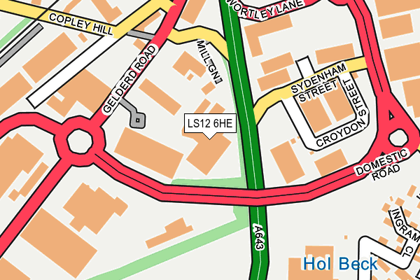 LS12 6HE map - OS OpenMap – Local (Ordnance Survey) LS12 6HE map - OS OpenMap – Local (Ordnance Survey)