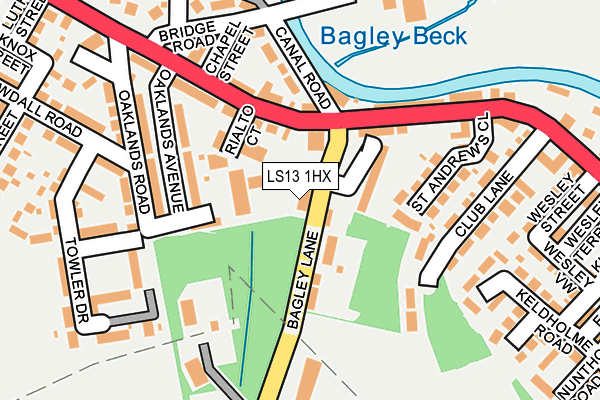 LS13 1HX map - OS OpenMap – Local (Ordnance Survey)