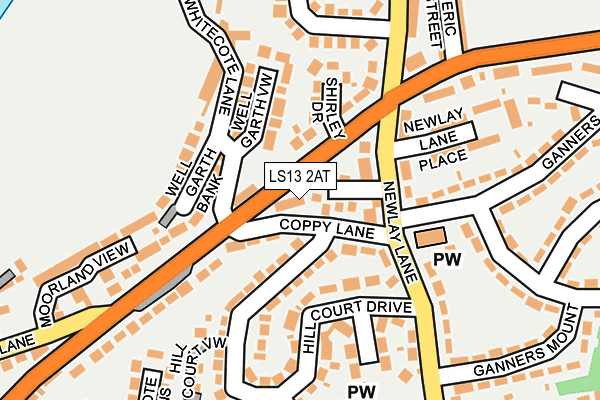 LS13 2AT map - OS OpenMap – Local (Ordnance Survey) LS13 2AT map - OS OpenMap – Local (Ordnance Survey)