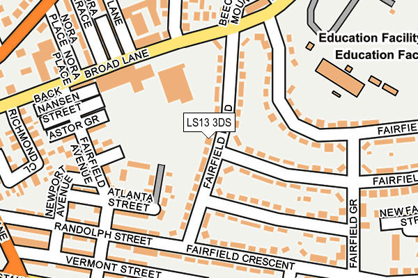 LS13 3DS map - OS OpenMap – Local (Ordnance Survey) LS13 3DS map - OS OpenMap – Local (Ordnance Survey)