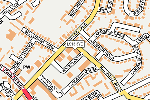 LS13 3YE map - OS OpenMap – Local (Ordnance Survey) LS13 3YE map - OS OpenMap – Local (Ordnance Survey)