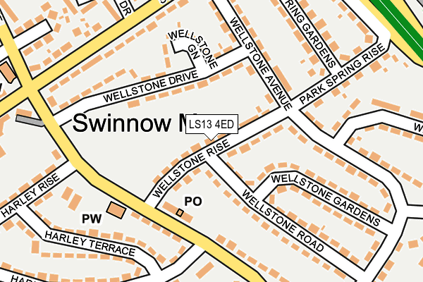 LS13 4ED map - OS OpenMap – Local (Ordnance Survey) LS13 4ED map - OS OpenMap – Local (Ordnance Survey)