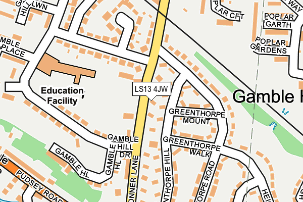 LS13 4JW map - OS OpenMap – Local (Ordnance Survey) LS13 4JW map - OS OpenMap – Local (Ordnance Survey)