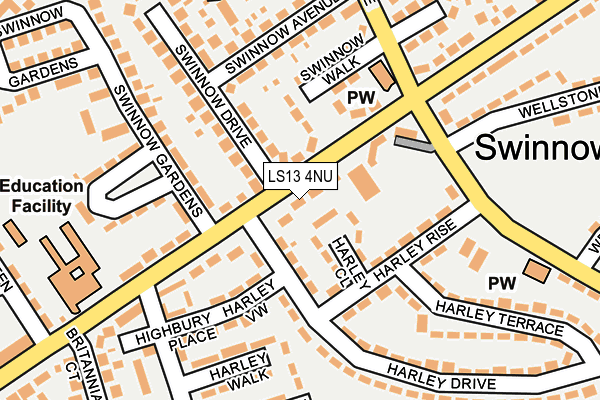 LS13 4NU map - OS OpenMap – Local (Ordnance Survey) LS13 4NU map - OS OpenMap – Local (Ordnance Survey)