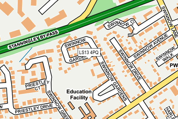 LS13 4PQ map - OS OpenMap – Local (Ordnance Survey) LS13 4PQ map - OS OpenMap – Local (Ordnance Survey)