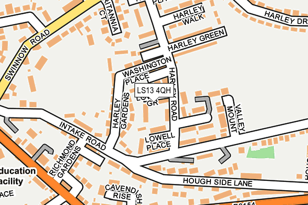 LS13 4QH map - OS OpenMap – Local (Ordnance Survey) LS13 4QH map - OS OpenMap – Local (Ordnance Survey)