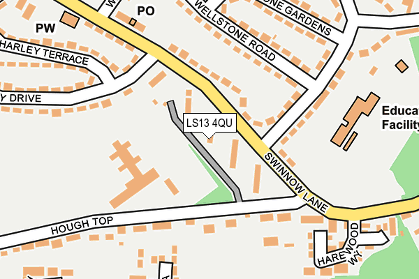 LS13 4QU map - OS OpenMap – Local (Ordnance Survey) LS13 4QU map - OS OpenMap – Local (Ordnance Survey)