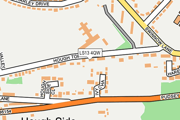 LS13 4QW map - OS OpenMap – Local (Ordnance Survey) LS13 4QW map - OS OpenMap – Local (Ordnance Survey)