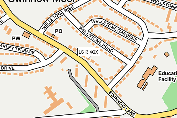 LS13 4QX map - OS OpenMap – Local (Ordnance Survey) LS13 4QX map - OS OpenMap – Local (Ordnance Survey)