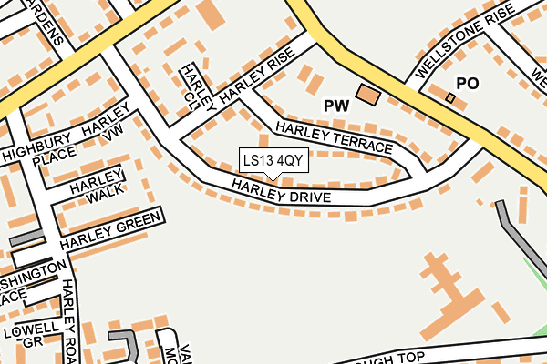 LS13 4QY map - OS OpenMap – Local (Ordnance Survey) LS13 4QY map - OS OpenMap – Local (Ordnance Survey)