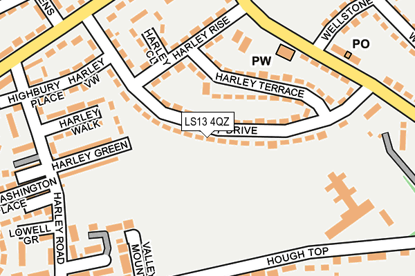 LS13 4QZ map - OS OpenMap – Local (Ordnance Survey) LS13 4QZ map - OS OpenMap – Local (Ordnance Survey)