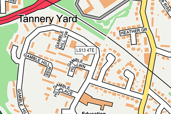 LS13 4TE map - OS OpenMap – Local (Ordnance Survey) LS13 4TE map - OS OpenMap – Local (Ordnance Survey)