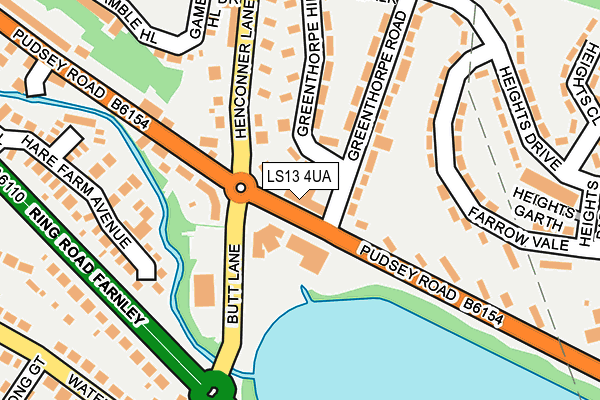 LS13 4UA map - OS OpenMap – Local (Ordnance Survey) LS13 4UA map - OS OpenMap – Local (Ordnance Survey)
