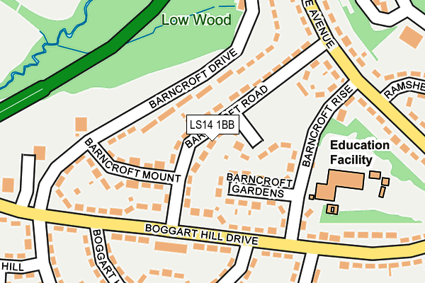 LS14 1BB map - OS OpenMap – Local (Ordnance Survey) LS14 1BB map - OS OpenMap – Local (Ordnance Survey)