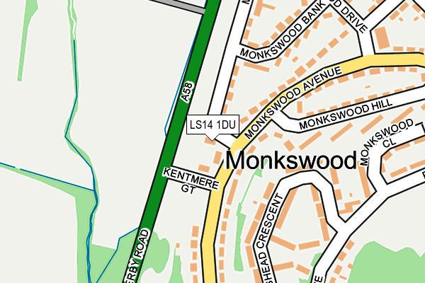 LS14 1DU map - OS OpenMap – Local (Ordnance Survey) LS14 1DU map - OS OpenMap – Local (Ordnance Survey)