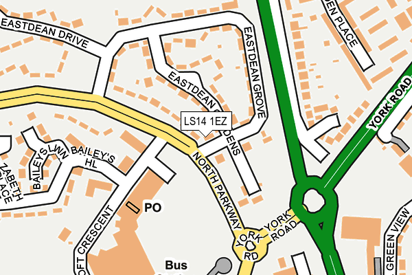 LS14 1EZ map - OS OpenMap – Local (Ordnance Survey) LS14 1EZ map - OS OpenMap – Local (Ordnance Survey)