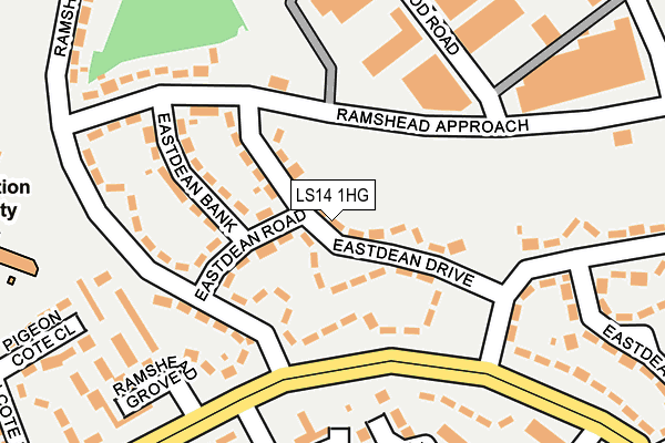LS14 1HG map - OS OpenMap – Local (Ordnance Survey) LS14 1HG map - OS OpenMap – Local (Ordnance Survey)