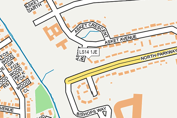 LS14 1JE map - OS OpenMap – Local (Ordnance Survey)