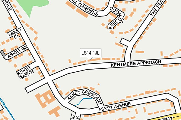 LS14 1JL map - OS OpenMap – Local (Ordnance Survey) LS14 1JL map - OS OpenMap – Local (Ordnance Survey)