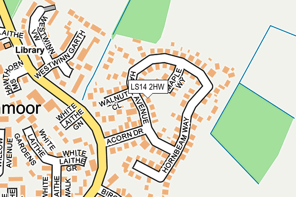 LS14 2HW map - OS OpenMap – Local (Ordnance Survey) LS14 2HW map - OS OpenMap – Local (Ordnance Survey)