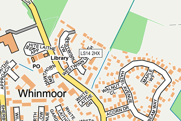 LS14 2HX map - OS OpenMap – Local (Ordnance Survey)