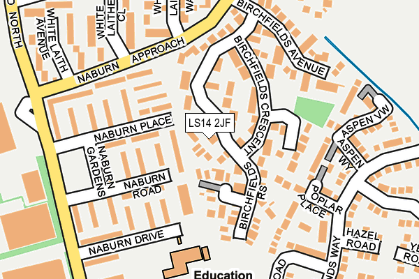 LS14 2JF map - OS OpenMap – Local (Ordnance Survey) LS14 2JF map - OS OpenMap – Local (Ordnance Survey)