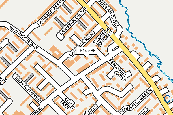 LS14 5BF map - OS OpenMap – Local (Ordnance Survey) LS14 5BF map - OS OpenMap – Local (Ordnance Survey)