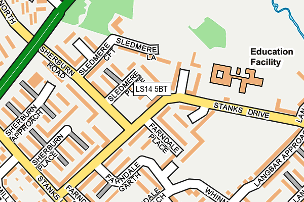 LS14 5BT map - OS OpenMap – Local (Ordnance Survey) LS14 5BT map - OS OpenMap – Local (Ordnance Survey)