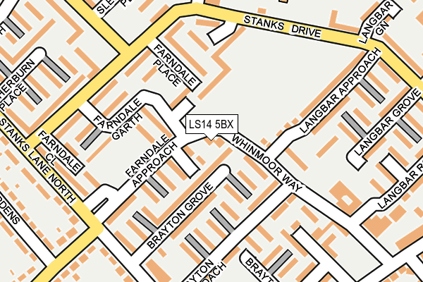 LS14 5BX map - OS OpenMap – Local (Ordnance Survey) LS14 5BX map - OS OpenMap – Local (Ordnance Survey)