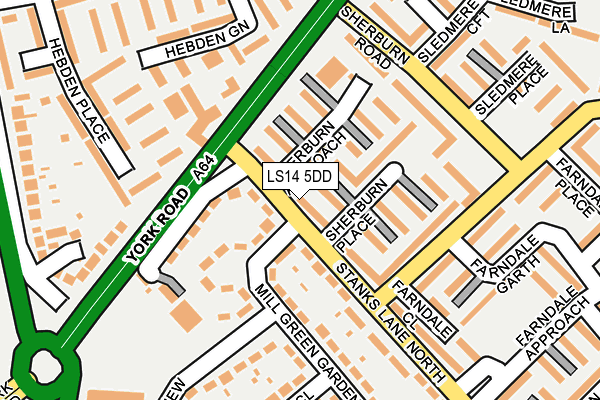 LS14 5DD map - OS OpenMap – Local (Ordnance Survey) LS14 5DD map - OS OpenMap – Local (Ordnance Survey)